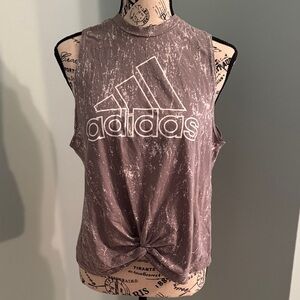 Adidas Women's Distressed Gray Muscle Tee